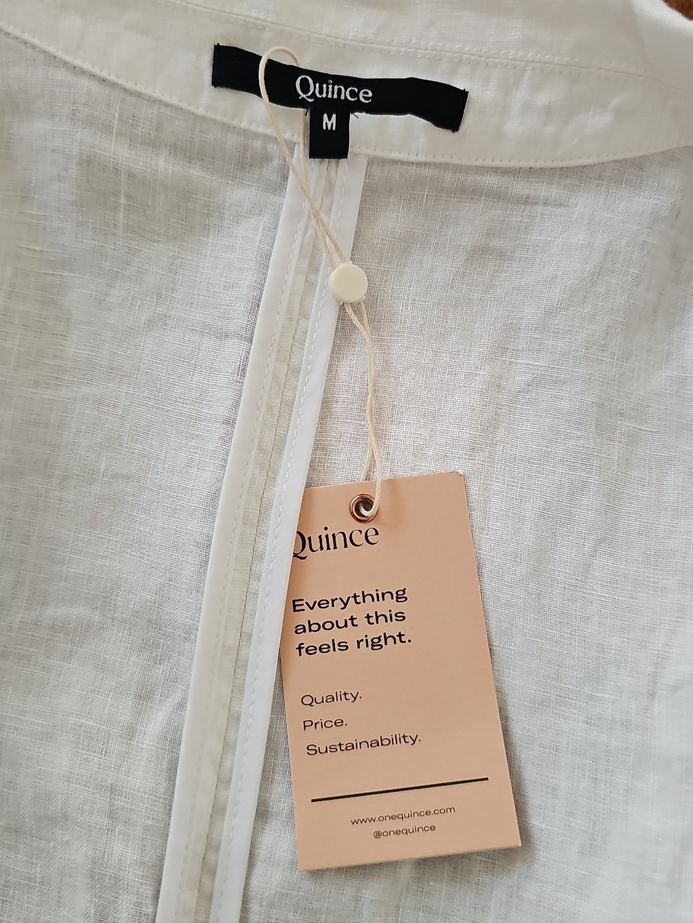 Quince 100% European Linen Blazer Women's White Linen, Sz M, NWT! - Picture 5 of 11